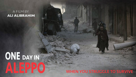 One Day in Aleppo. Documentary film by Ali Al Ibrahim, a rough and poetic portrait of the daily survival of the civilians in Aleppo. Photo. 