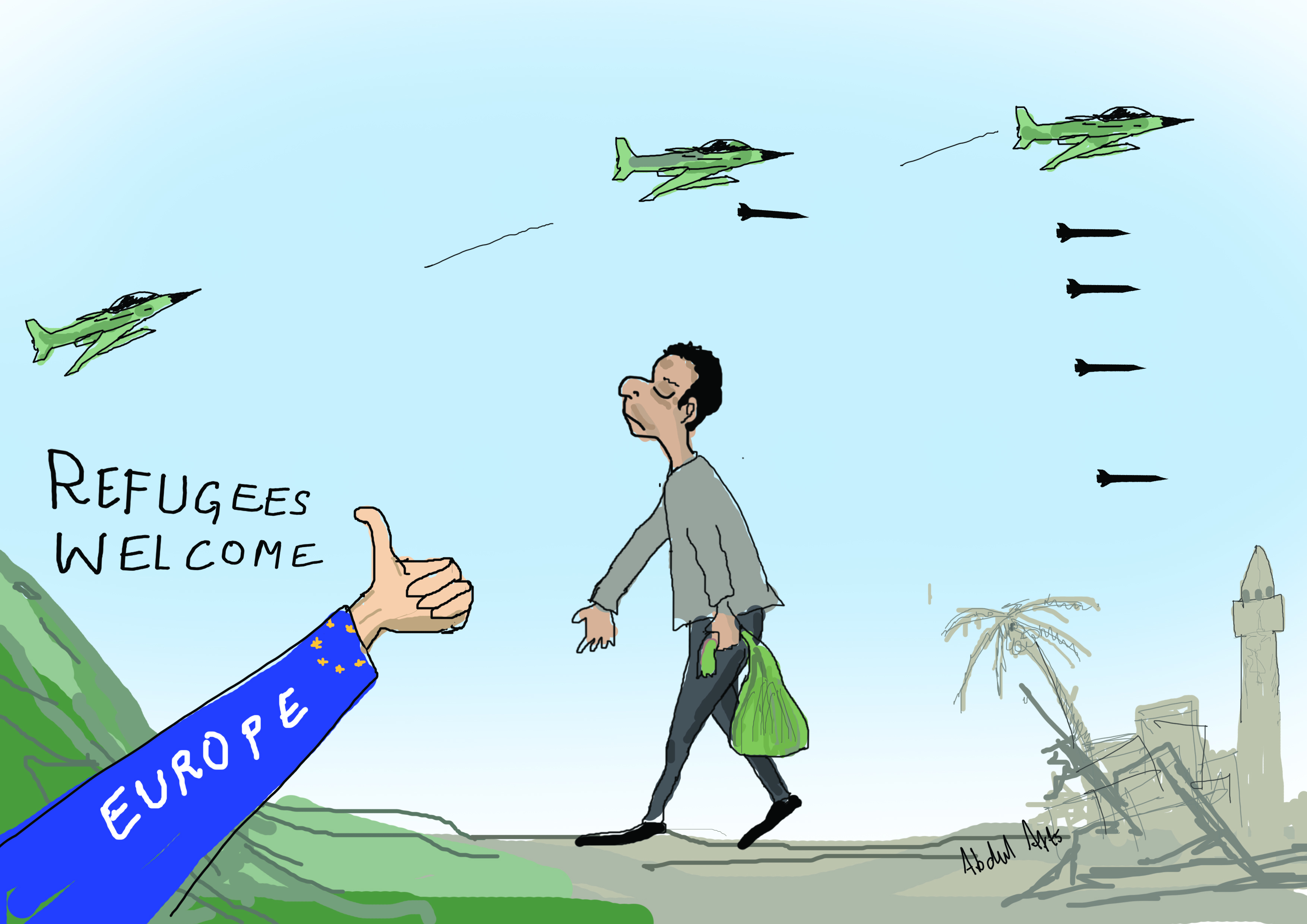 Cartoon by Abdul Muhiaddin. Photo.
