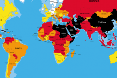 2017 world press freedom map by Reporters Without Borders. See rsf.org. photo.