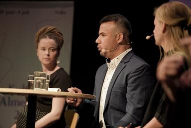 Amanda Lind, Wali Arian and Karin Hansson at Almedalsveckan. Photo: Swedish Arts Council