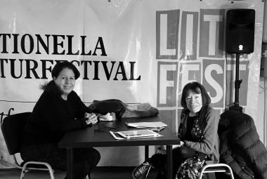 Milagros Socorro at Litfest Umeå in March 2020 with Danish translator Kirsten A. Nielsen. Photo.