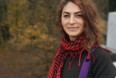 Iranian journalist and human rights defender, Shiva Nazarahari in Ljubljana. Photo.