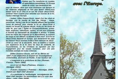 Book cover of Gilles Dossou-Gouin's new book, Veøya, une rencontre de foi avec l'Europe
