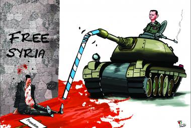 © Free Syria, cartoon by Fadi Abou Hassan 