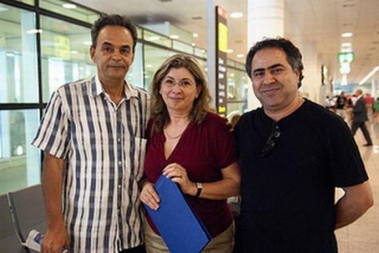 Basem Al-Nabriss, the Secretary General of PEN Catalan, Raffaela Salierno and former ICORN Guest Writer Salem Zenia