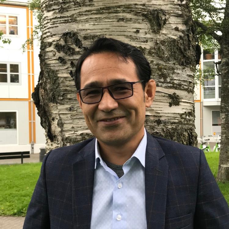 Afghan scholar writer and scholar Hafizullah Shariati. ICORN writer in residence in Levanger 2019-2021. Photo.