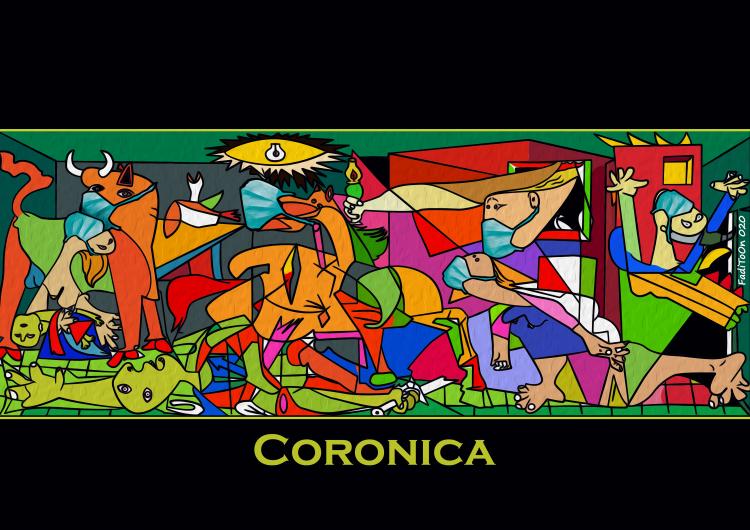 CORONICA by cartoonist ©Fadi Abou Hassan. Photo. 