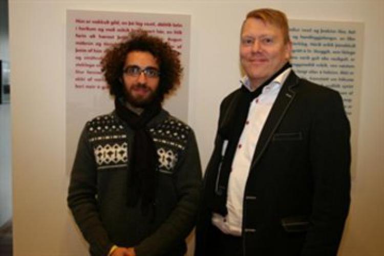 Mazen Maarouf with Mayor of Reykjavik Jon Gnarr from Morgunbladid