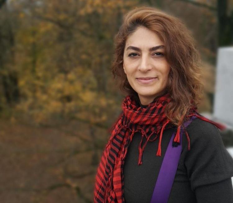 Iranian journalist and human rights defender, Shiva Nazarahari in Ljubljana. Photo.