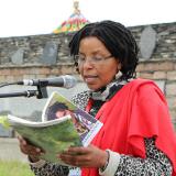 Philo Ikonya reads from her latest novel, Splintering Silence, in Qinghai, China, 2014